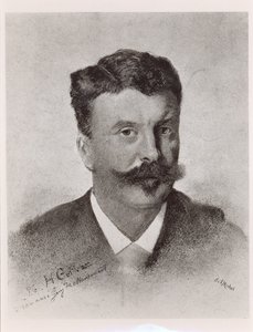 Guy de Maupassant (1850-93), gravé par Victor Augustin Michel (1828-91) - Henri Gervex